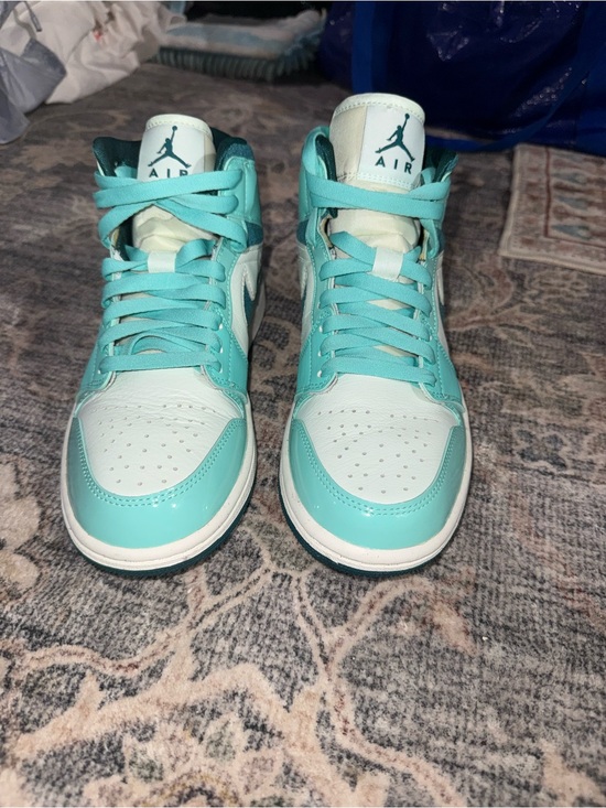 Jordan Shoes - Jordan Women’s High-Top Sneakers in White and Teal